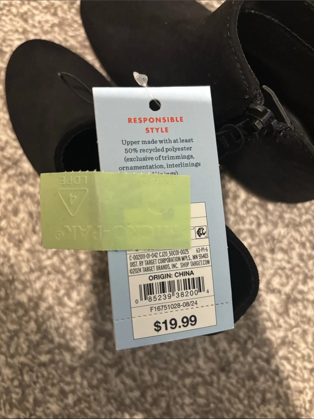 Cat & Jack Kids Black Suede Ankle Boots